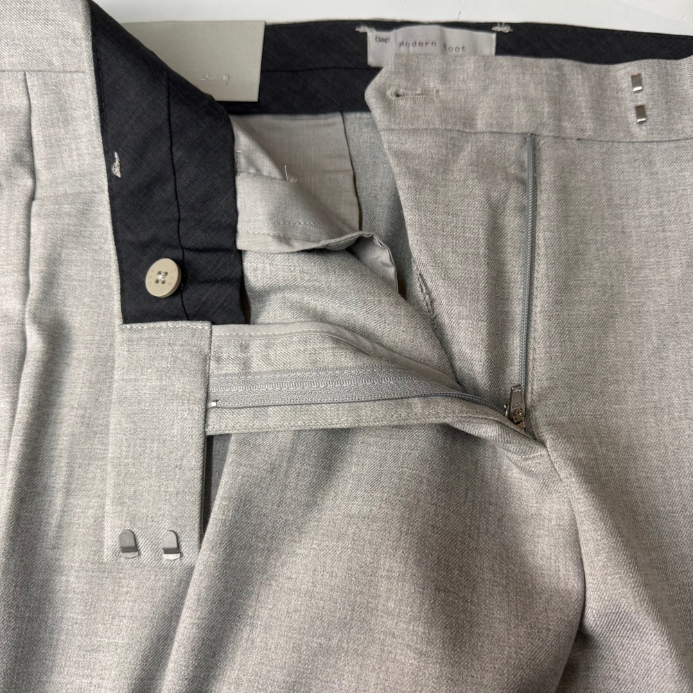 Gap Pants Womens 12 Grey Modern Boot Light Heather Career High Rise Stretch NWT - Picture 10 of 16